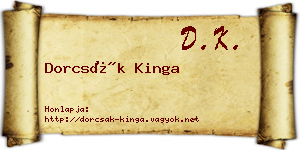 Dorcsák Kinga névjegykártya