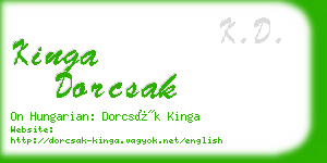 kinga dorcsak business card